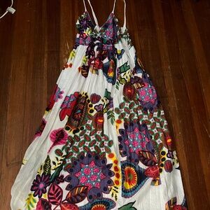 Rare DESIGUAL Mapuche Colorful Boho Strappy Floral Maxi Sundress-MEDIUM/SZ 40